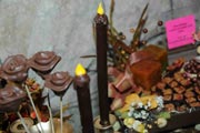 Chocolate roses and candles 